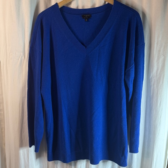 Talbots V-Neck Blue Cashmere Sweater - Picture 1 of 4